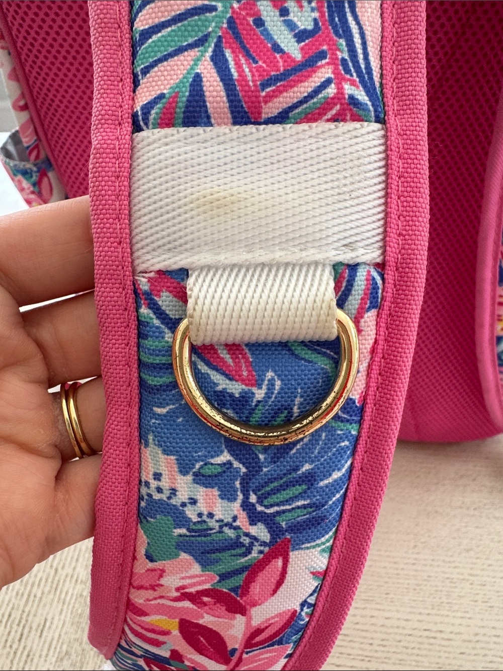 Lilly Pulitzer Floral Multicolor Backpack with Pink Base - Picture 4 of 5